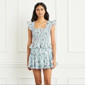 Hill House Paz Top and Paz Skirt Set in Pond Floral Line